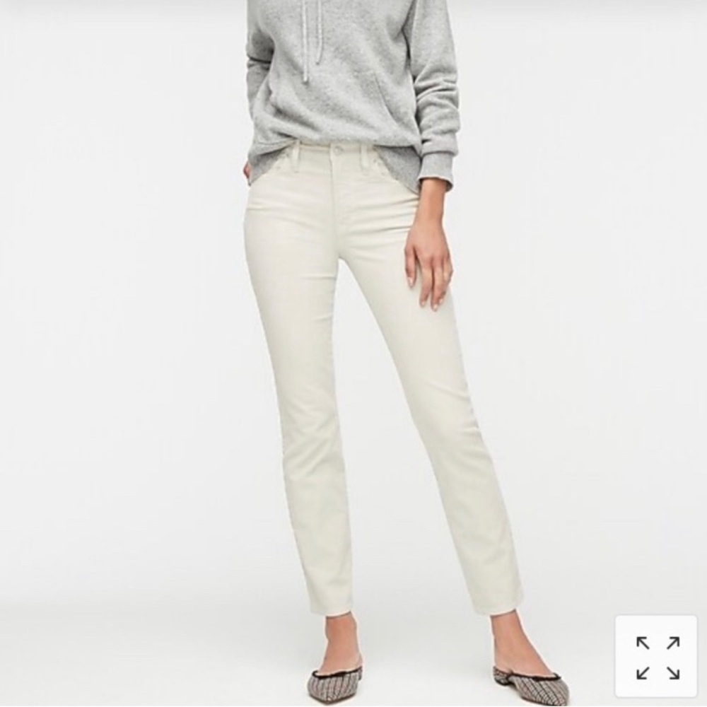 J. Crew Slim Straight Leg Mid-Rise City Fit Corduroy Pant White